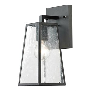living district osmond 1-light metal outdoor wall lantern in matte black