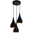 Living District Nora 3 Light Transitional Aluminum Pendant in Black