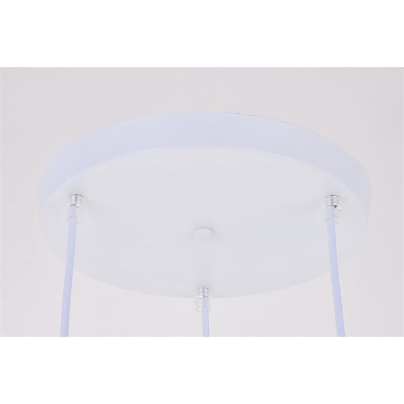 Living District Nora 3 Light Transitional Aluminum Pendant in Black