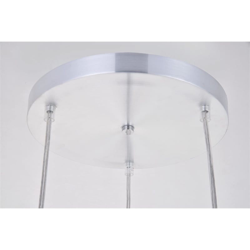 Living District Nora 3 Light Transitional Aluminum Pendant in Black