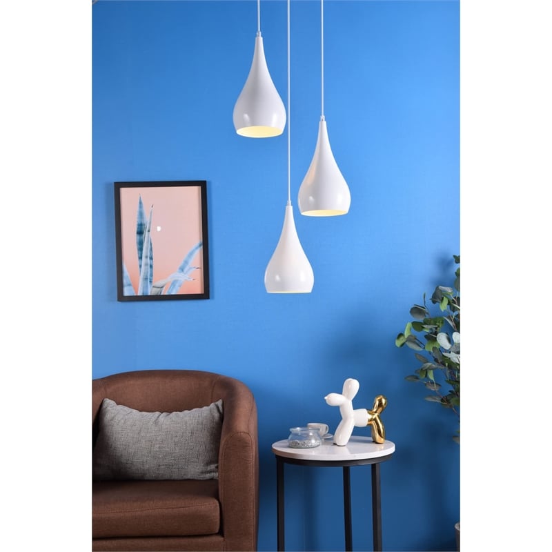 Living District Nora 3 Light Transitional Aluminum Pendant in Black