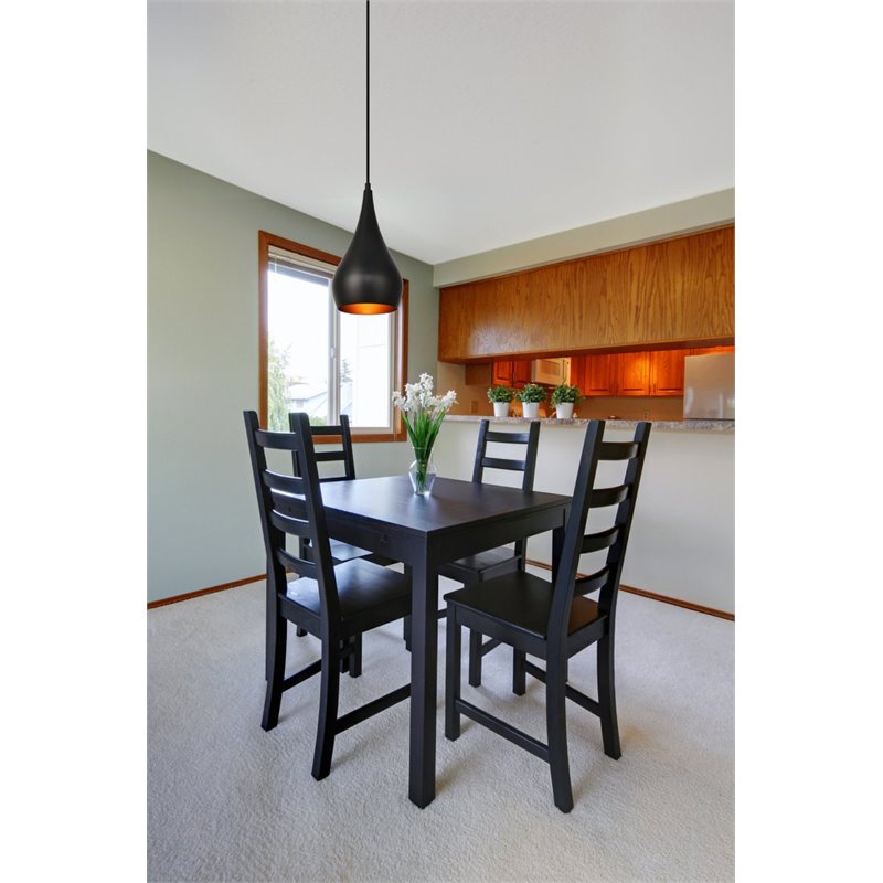 Living District Nora 1-Light Transitional Aluminum Pendant in Black