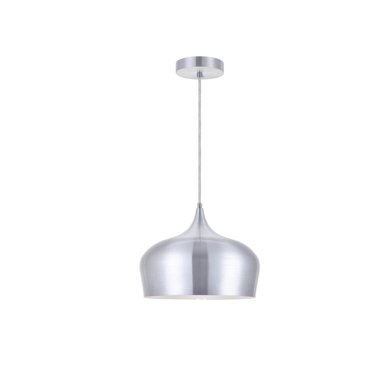 Living District Nora 1 Light Transitional Aluminum Pendant in Black