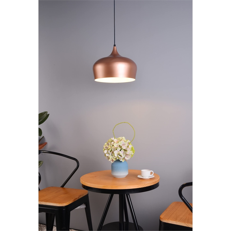 Living District Nora 1 Light Transitional Aluminum Pendant in Black