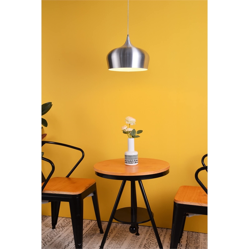 Living District Nora 1 Light Transitional Aluminum Pendant in Black