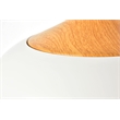 Living District Nora 1 Light Aluminum Pendant in White & Natural Wood