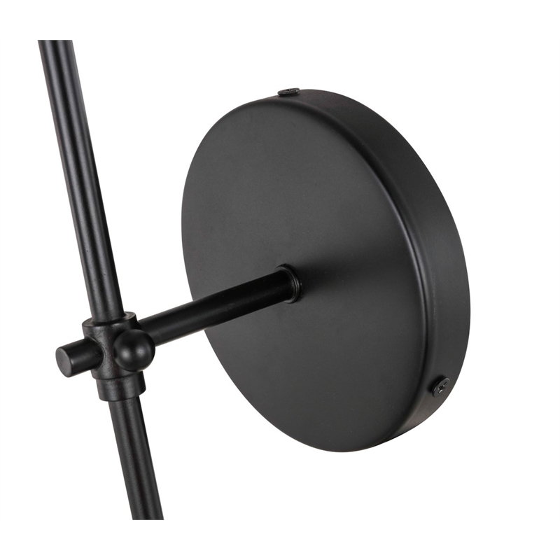 Living District Mel 1-Light Metal & Fabric Wall Sconce in Black/White