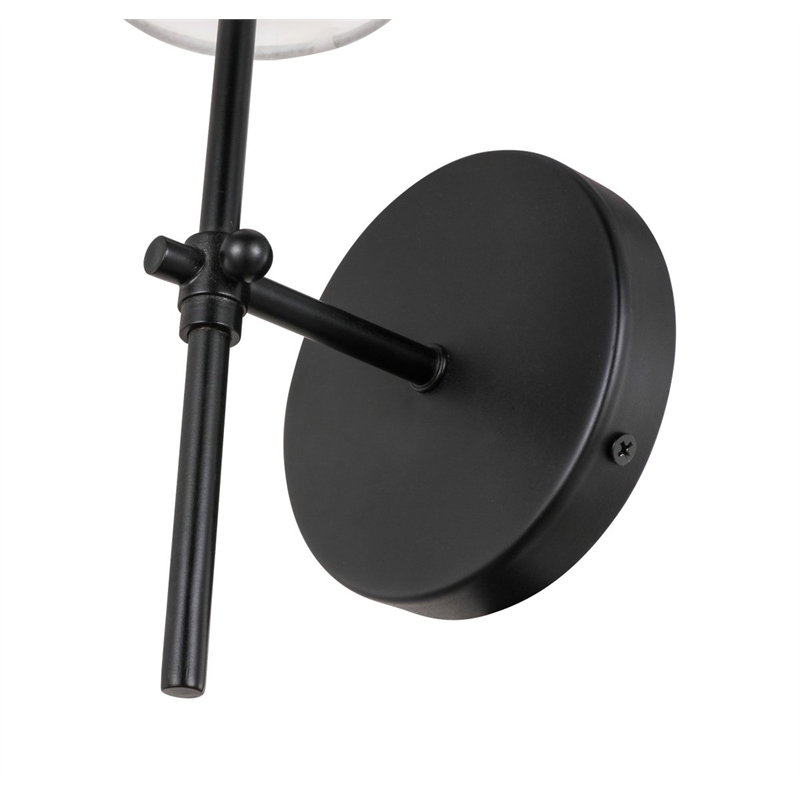 Living District Mel 1-Light Metal & Fabric Wall Sconce in Black/White