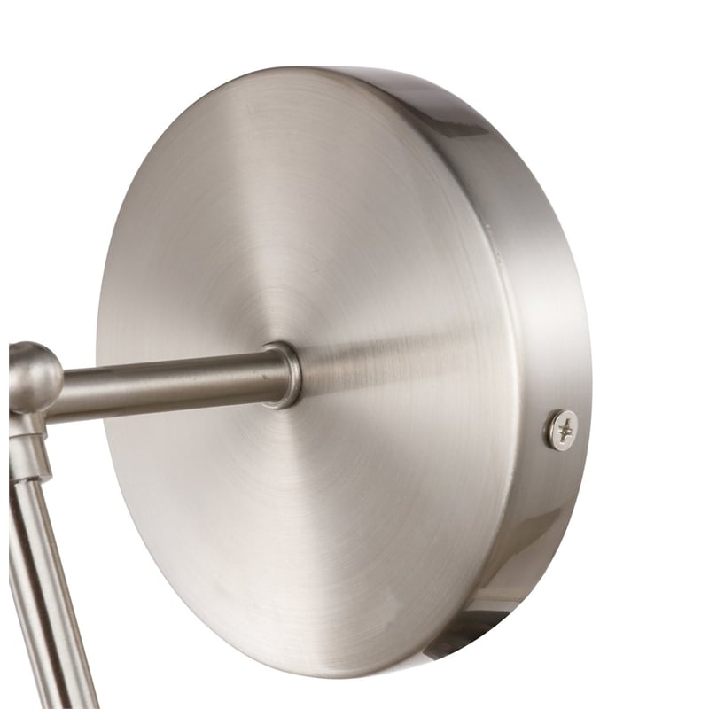 Living District Mel 1-Light Metal & Fabric Wall Sconce in Burnished Nickel/White