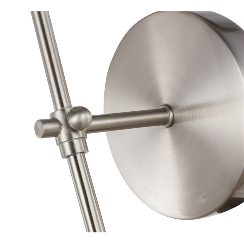 Living District Mel 1-Light Metal & Fabric Wall Sconce in Burnished Nickel/White