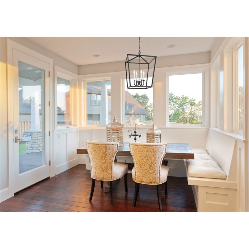 Living District Maddox 4-Light Metal Pendant in Black Finish
