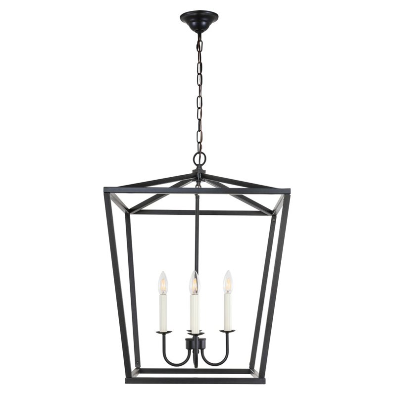 Living District Maddox 4-Light Metal Pendant in Black Finish
