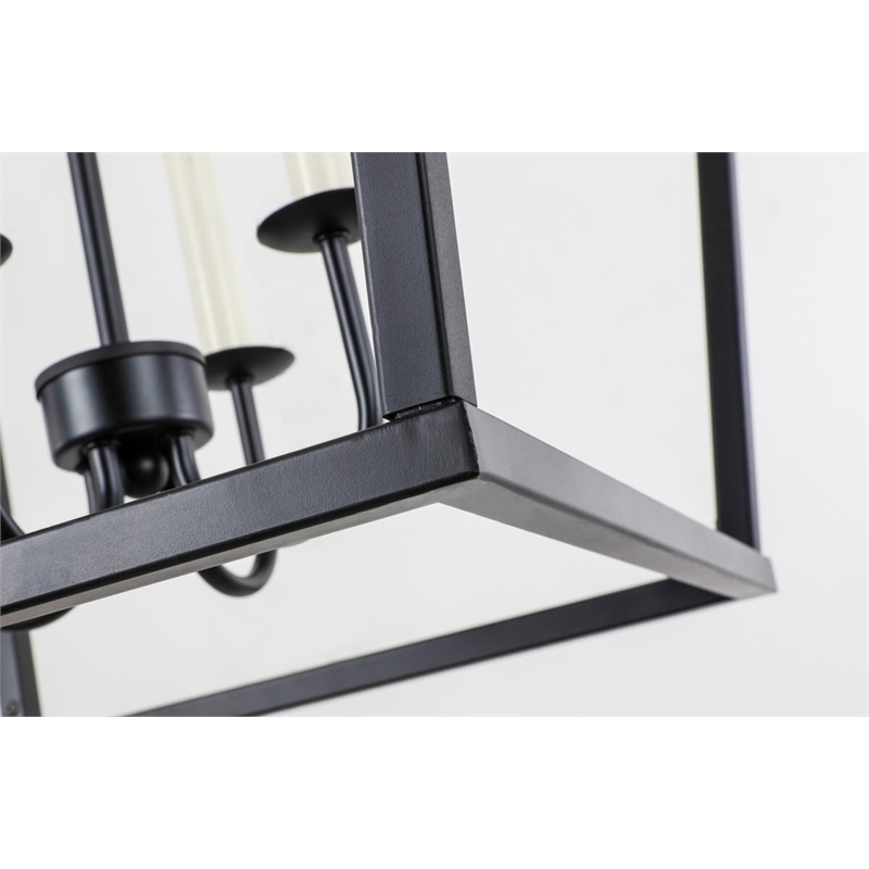 Living District Maddox 4-Light Metal Pendant in Black Finish