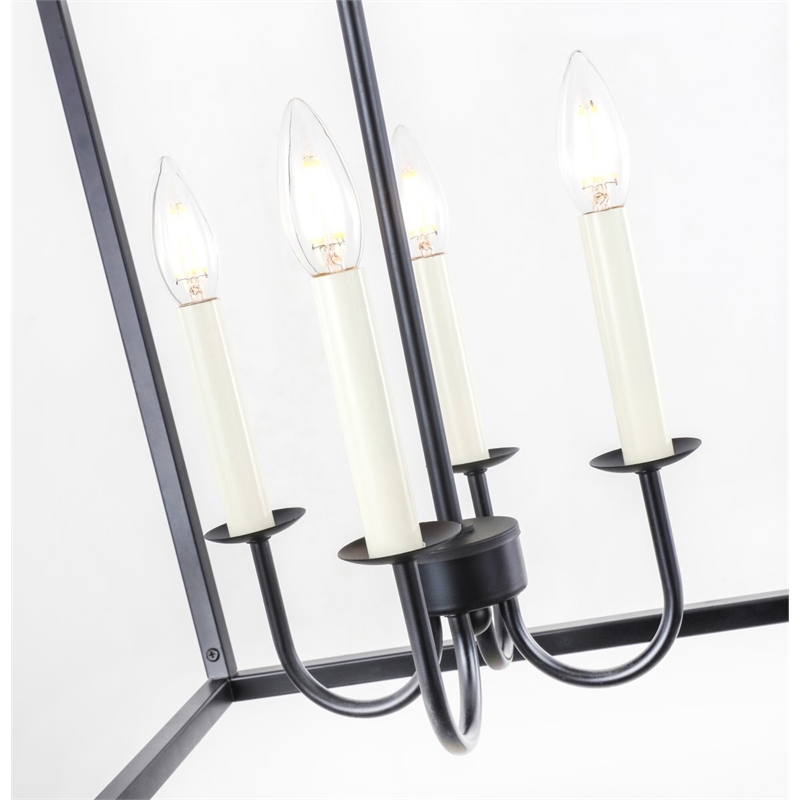Living District Maddox 4-Light Metal Pendant in Black Finish