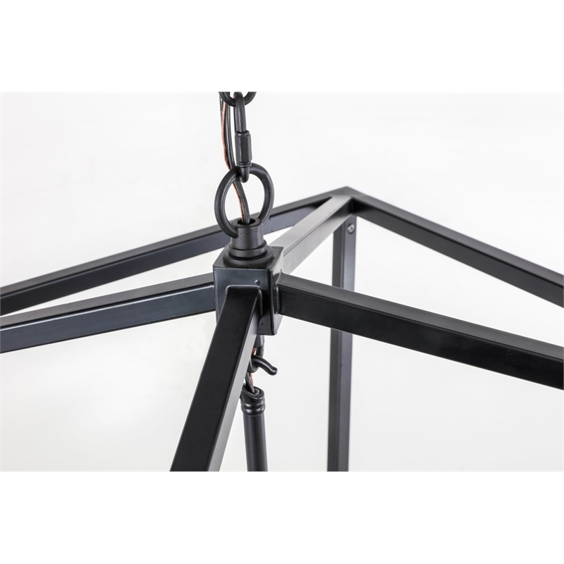 Living District Maddox 4-Light Metal Pendant in Black Finish
