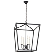 Living District Maddox 4-Light Metal Pendant in Black Finish