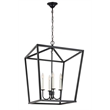 Living District Maddox 4-Light Metal Pendant in Black Finish