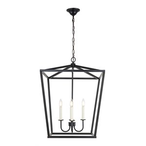 Living District Maddox 4-Light Metal Pendant in Black Finish