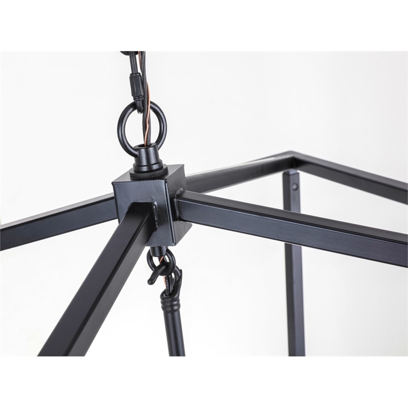 Living District Maddox 6-Light Metal Chandelier in Black Finish