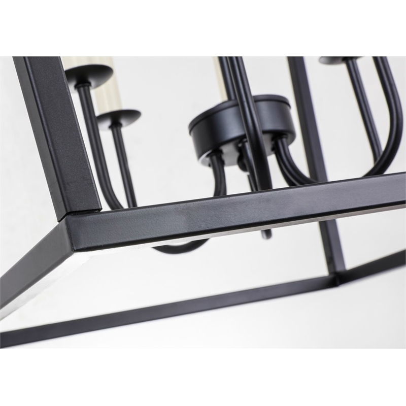 Living District Maddox 6-Light Metal Chandelier in Black Finish