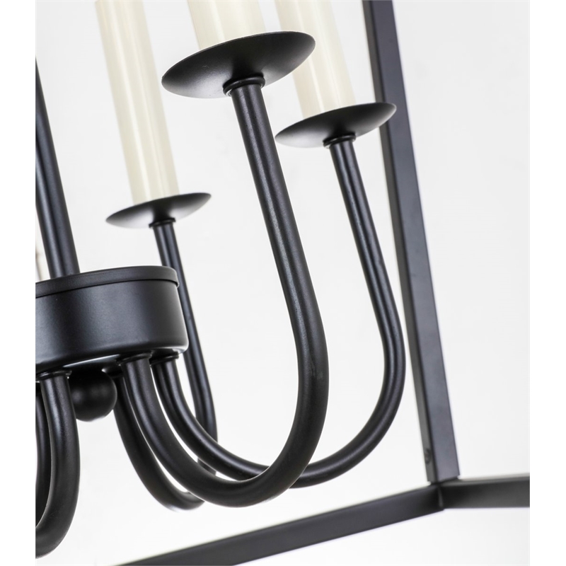 Living District Maddox 6-Light Metal Chandelier in Black Finish