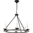 Living District Maine 6-Light Mid-Century Metal Chandelier in Black
