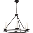 Living District Maine 6-Light Mid-Century Metal Chandelier in Black