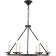 Living District Maine 6-Light Mid-Century Metal Chandelier in Black