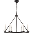 Living District Maine 6-Light Mid-Century Metal Chandelier in Black