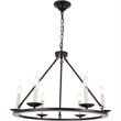 Living District Maine 6-Light Mid-Century Metal Chandelier in Black