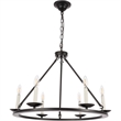 Living District Maine 6-Light Mid-Century Metal Chandelier in Black