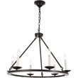 Living District Maine 6-Light Mid-Century Metal Chandelier in Black