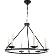 Living District Maine 6-Light Mid-Century Metal Chandelier in Black