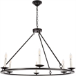 Living District Maine 6-Light Mid-Century Metal Chandelier in Black Finish