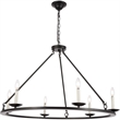 Living District Maine 6-Light Mid-Century Metal Chandelier in Black Finish