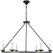 Living District Maine 6-Light Mid-Century Metal Chandelier in Black Finish