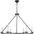 Living District Maine 6-Light Mid-Century Metal Chandelier in Black Finish