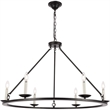 Living District Maine 6-Light Mid-Century Metal Chandelier in Black Finish