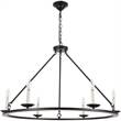 Living District Maine 6-Light Mid-Century Metal Chandelier in Black Finish