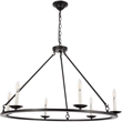 Living District Maine 6-Light Mid-Century Metal Chandelier in Black Finish