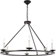 Living District Maine 6-Light Mid-Century Metal Chandelier in Black Finish