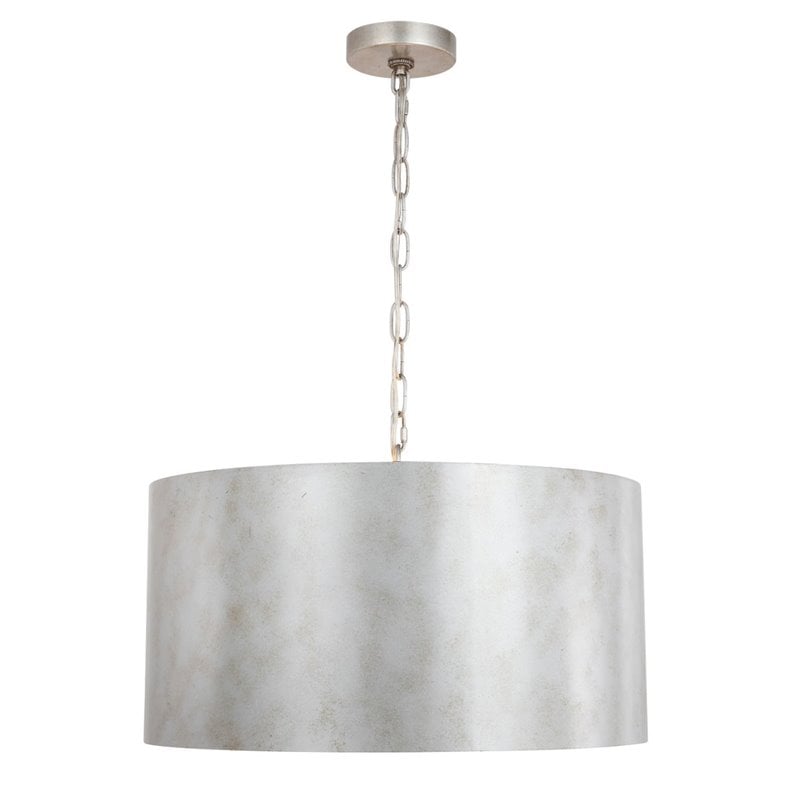 Living District Miro 3-Light Mid-Century Metal Pendant in Vintage Silver