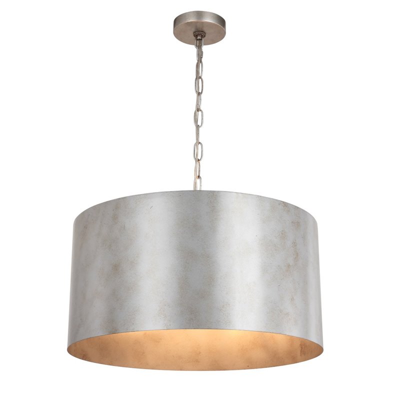 Living District Miro 3-Light Mid-Century Metal Pendant in Vintage Silver