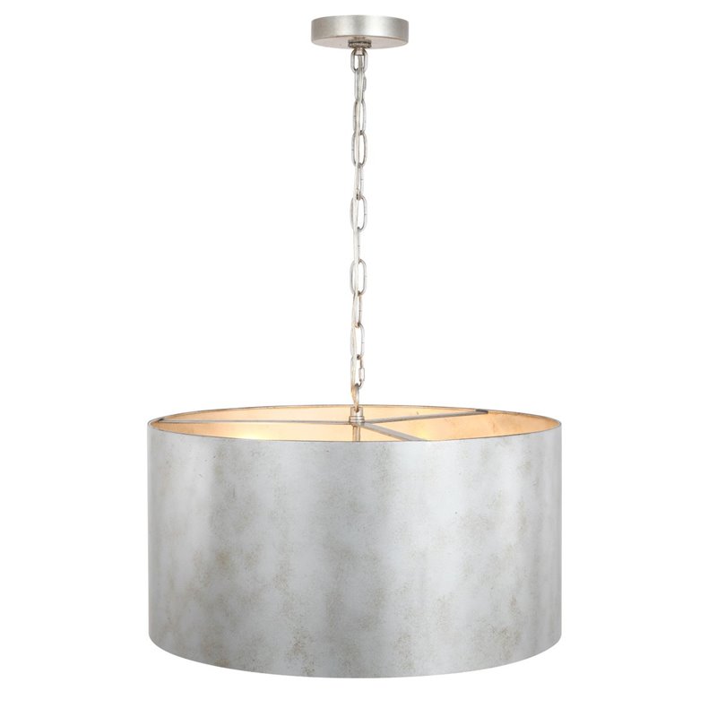 Living District Miro 3-Light Mid-Century Metal Pendant in Vintage Silver