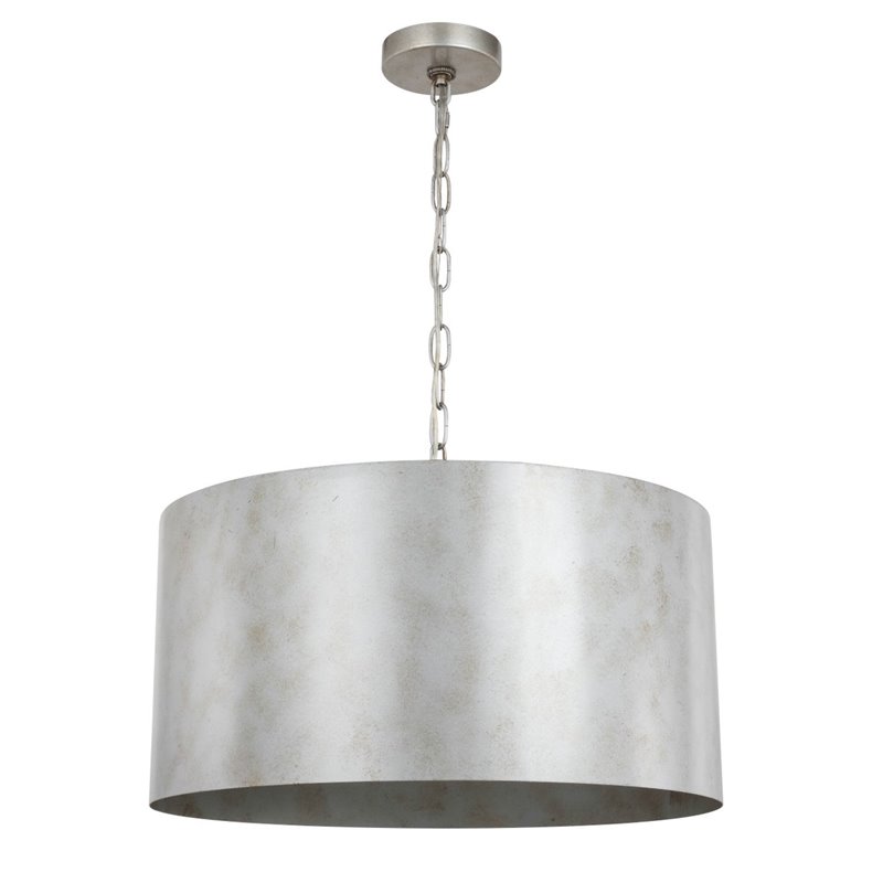 Living District Miro 3-Light Mid-Century Metal Pendant in Vintage Silver