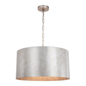Living District Miro 3-Light Mid-Century Metal Pendant in Vintage Silver