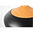 Living District Nora 1 Light Aluminum Pendant in Black & Natural Wood