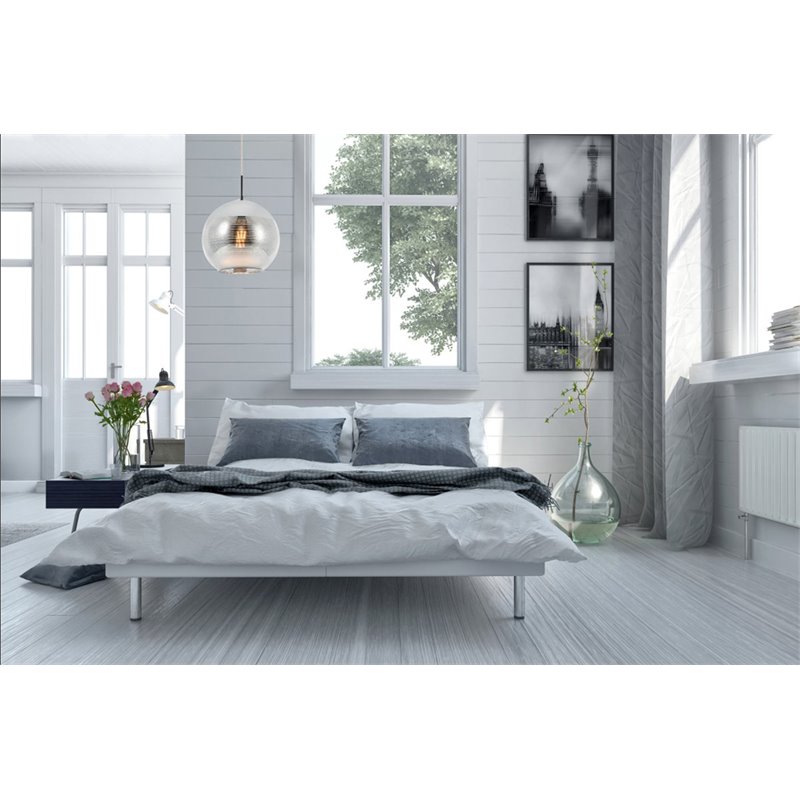 Living District Reflection 1-Light Transitional Glass Pendant in Chrome