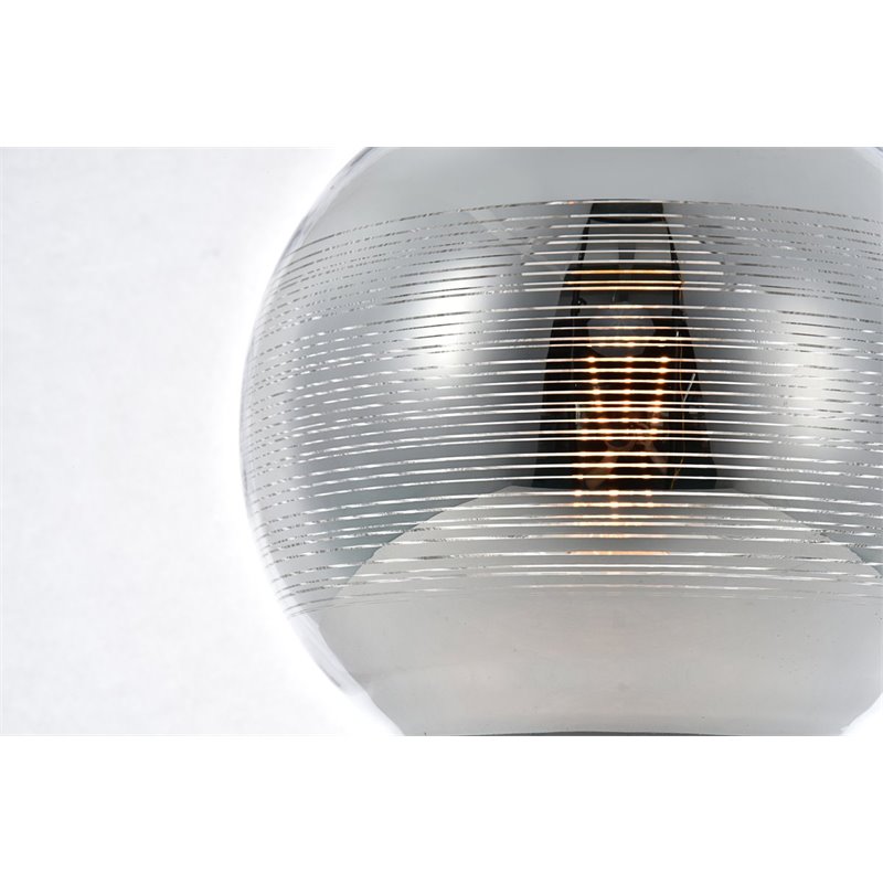Living District Reflection 1-Light Transitional Glass Pendant in Chrome