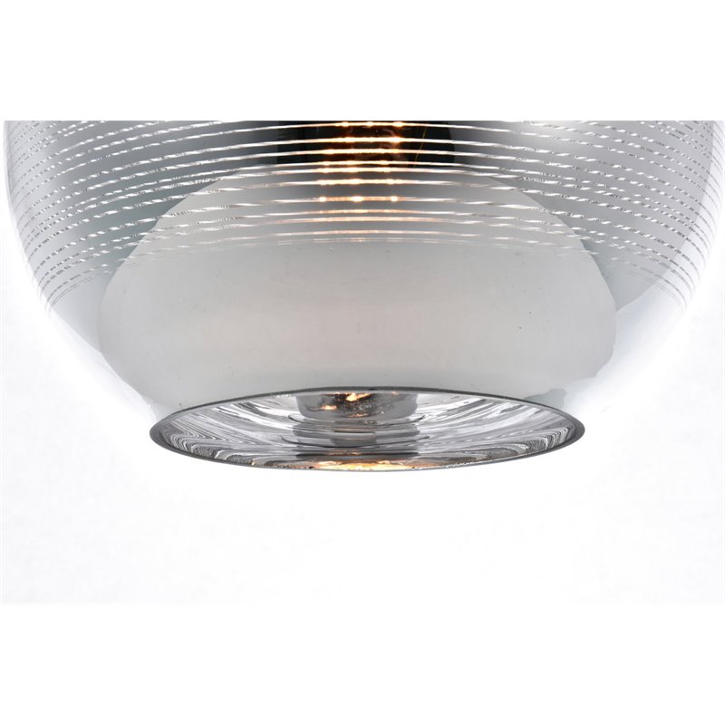 Living District Reflection 1-Light Transitional Glass Pendant in Chrome